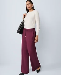 Ann Taylor Petite Wide-Leg Jogger Pant Size XS Windsor Wine Women's
