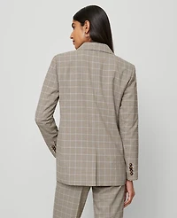 Ann Taylor The Petite Madison Blazer Plaid Copper/Cream Multi Women's