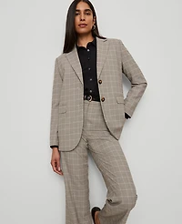 Ann Taylor The Petite Madison Blazer Plaid Copper/Cream Multi Women's