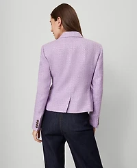 Ann Taylor The Petite Newbury Blazer in Tweed Size 8 Lavender Petal Women's