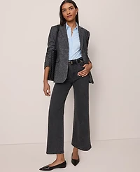 Ann Taylor The Petite Wide-Leg Crop Jean Faded Black Wash Women's