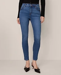 Ann Taylor Petite Mid Rise Skinny Jeans Classic Wash — Curvy Fit Women's