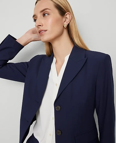 Ann Taylor The Petite Shorter Two Button Blazer in Bi-Stretch Size 4 Pure Sapphire Women's