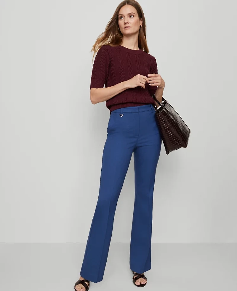 Ann Taylor The Petite Slim Flare Trouser Pant Bi-Stretch Women's