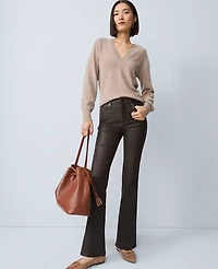 Ann Taylor The Coated Boot Jean Brown Women's