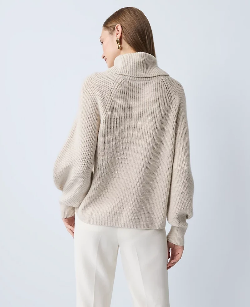 Ann Taylor Ribbed Turtleneck Sweater Heather Women's