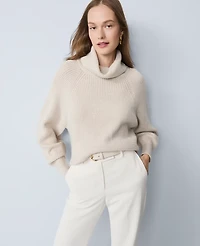 Ann Taylor Ribbed Turtleneck Sweater Heather Women's