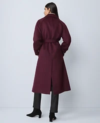 Ann Taylor Belted Trench Coat Poised Plum Women's