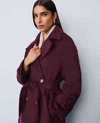 Ann Taylor Belted Trench Coat Poised Plum Women's