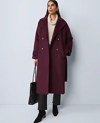 Ann Taylor Belted Trench Coat Poised Plum Women's