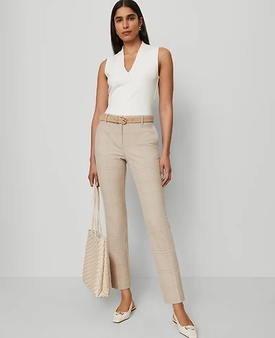 Ann Taylor The Tall Eva Ankle Pant Plaid Neutral Multi Women's