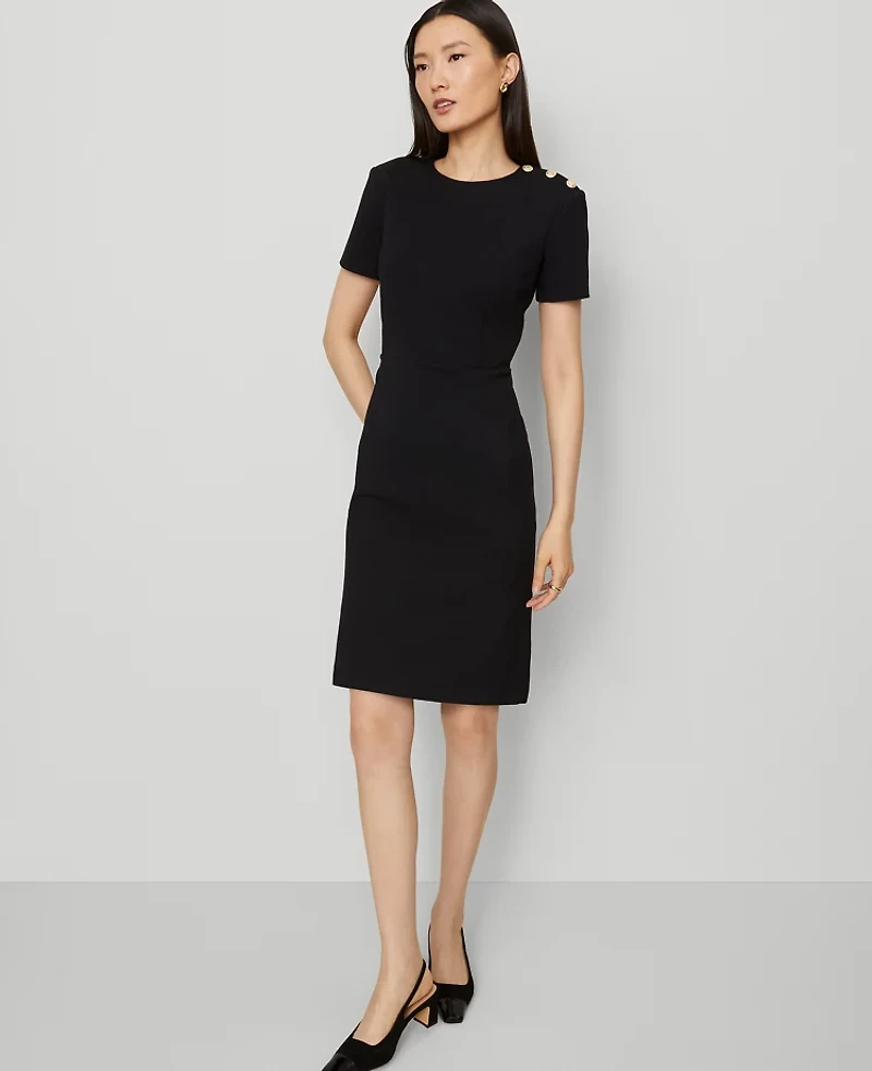 Ann Taylor Petite Ponte Sheath Dress Women's
