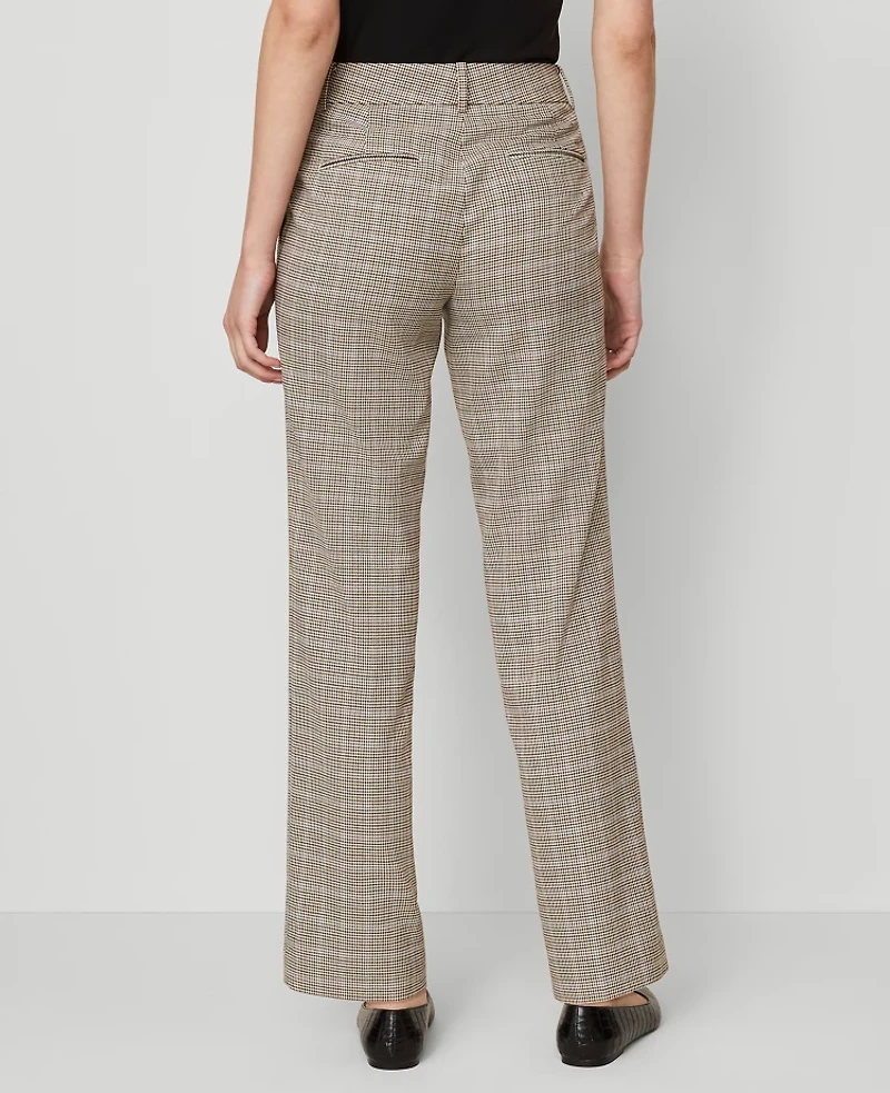 Ann Taylor The Straight Pant Plaid — Curvy Fit Copper/Cream Multi Women's