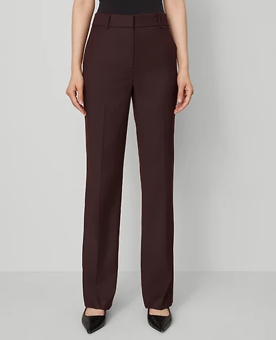Ann Taylor The High Rise Slim Trouser Pant — Curvy Fit Classic Burgundy Women's