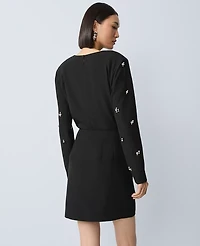 Ann Taylor Embellished A-Line Skirt Black Women's