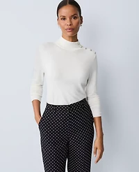 Ann Taylor Button Turtleneck Sweater Women's