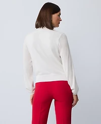 Ann Taylor Mixed Media Tie Neck Top Women's