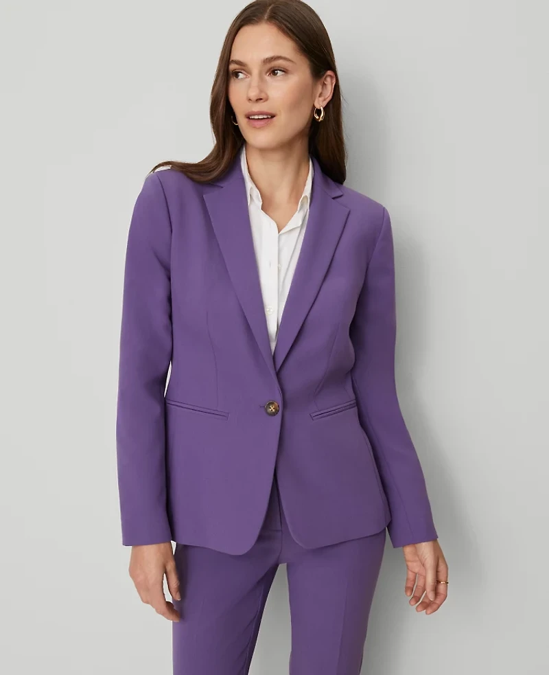 Ann Taylor The Petite Hutton Blazer Doubleweave Majestic Violet Women's