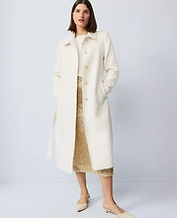 Ann Taylor Belted Everyday Coat Winter White Women's