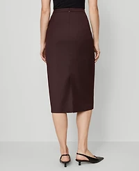 Ann Taylor Petite Twill Column Midi Skirt Classic Burgundy Women's
