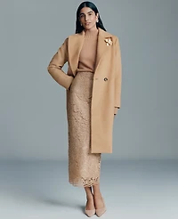 Ann Taylor Lace Column Midi Skirt Gold Women's