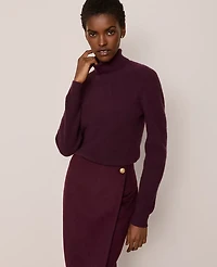 Ann Taylor Cashmere Ribbed Turtleneck Sweater Women's