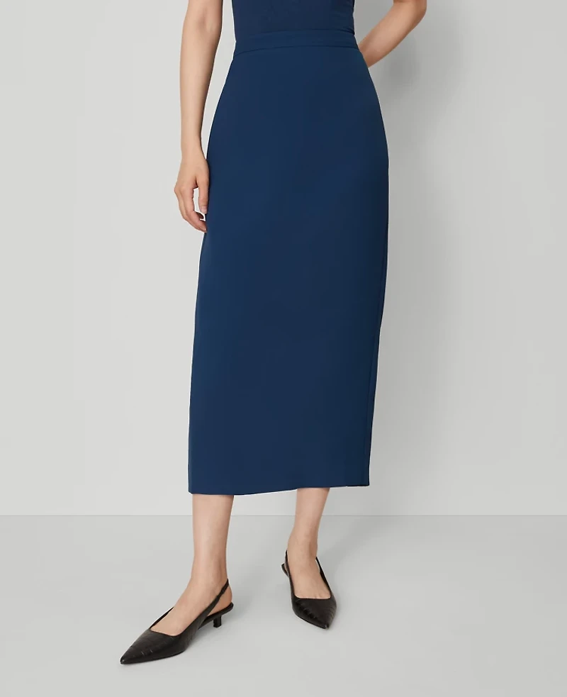Ann Taylor Petite Crepe Column Midi Skirt Moonlit Backdrop Women's