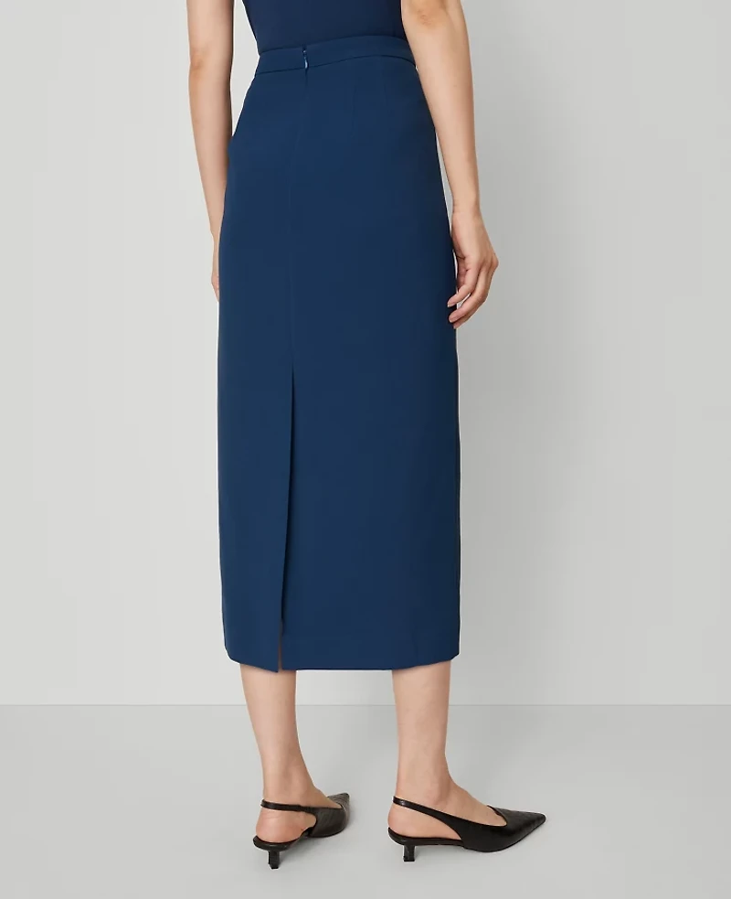 Ann Taylor Petite Crepe Column Midi Skirt Moonlit Backdrop Women's