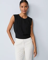 Ann Taylor Pleated Satin Tank Top Women's