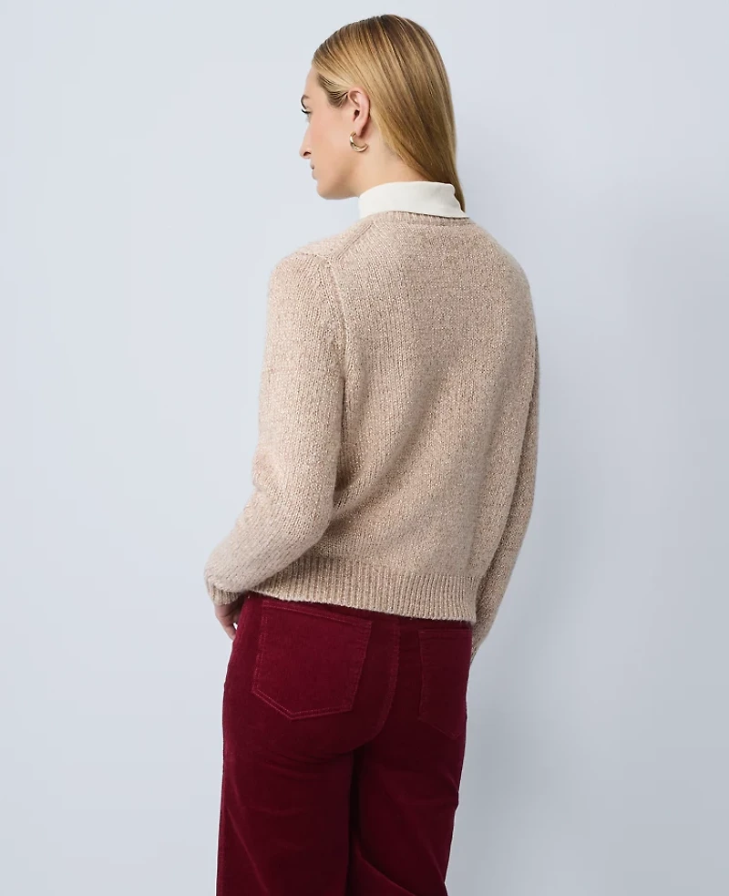 Ann Taylor Weekend Collection Shimmer Cardigan Size Small Gold Women's
