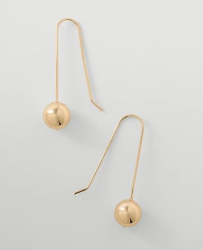 Ann Taylor Metal Ball Drop Earrings Goldtone Women's