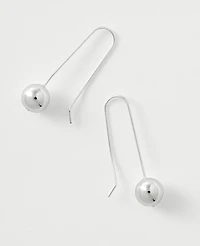 Ann Taylor Metal Ball Drop Earrings Silvertone Women's