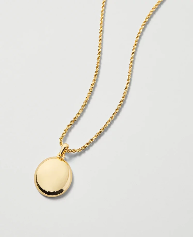 Ann Taylor Rope Chain Pendant Necklace Goldtone Women's