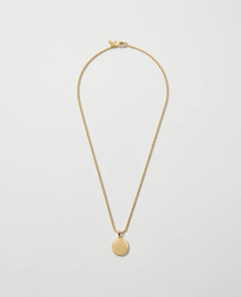 Ann Taylor Rope Chain Pendant Necklace Goldtone Women's