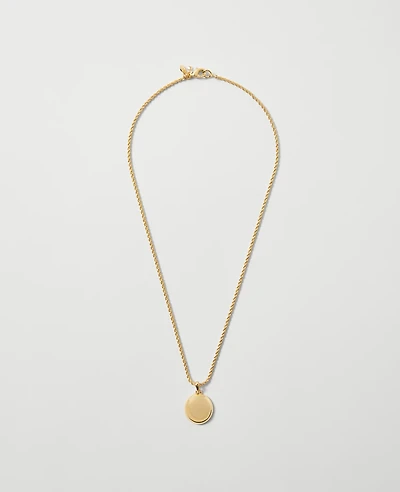 Ann Taylor Rope Chain Pendant Necklace Goldtone Women's