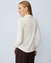 Ann Taylor Petite Button Down Shirt Size XS Winter White Women's