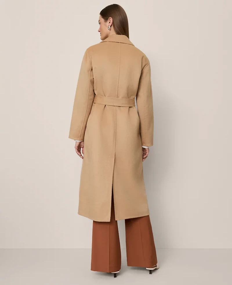 Ann Taylor Belted Notch Collar Coat Cafe Au Lait Women's