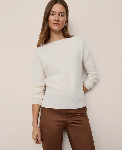 Ann Taylor Cashmere Off-The-Shoulder Sweater Women's