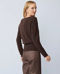 Ann Taylor Cashmere Off-The-Shoulder Sweater Women's