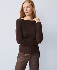 Ann Taylor Cashmere Off-The-Shoulder Sweater Women's