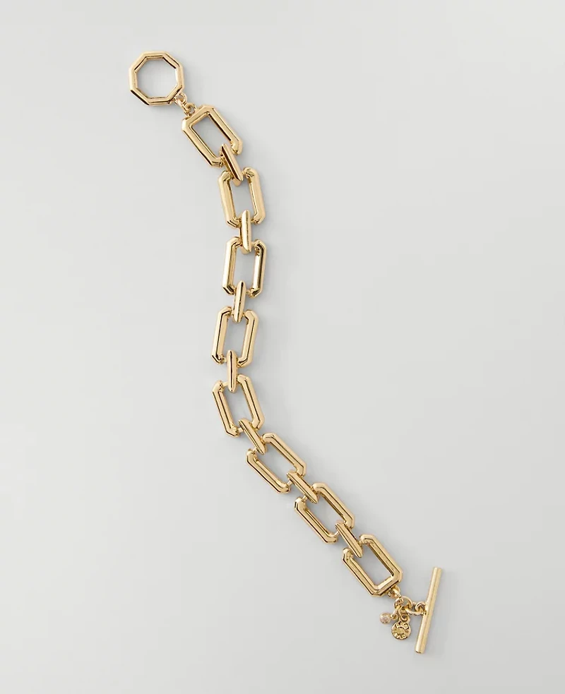 Ann Taylor Chunky Metal Chain Bracelet Goldtone Women's