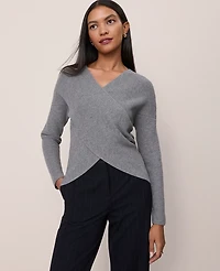 Ann Taylor Ribbed Wrap Sweater Women's