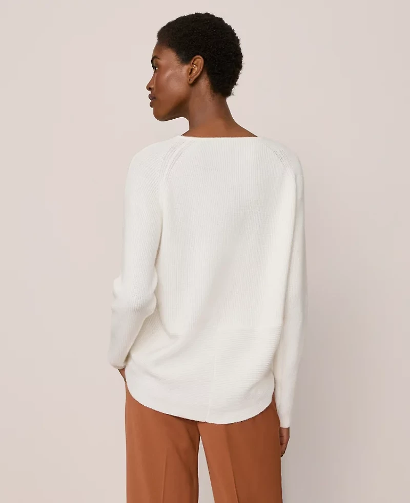 Ann Taylor Ribbed Wrap Sweater Winter White Women's