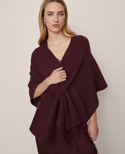 Ann Taylor Wrap Poncho Poised Plum Women's