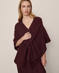 Ann Taylor Wrap Poncho Poised Plum Women's