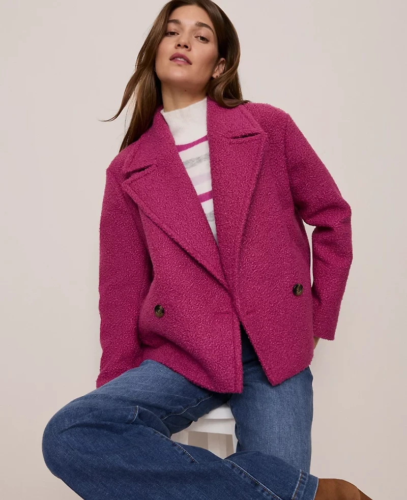 Ann Taylor Petite Weekend Collection Short Trench Coat Strawberry Shortcake Women's