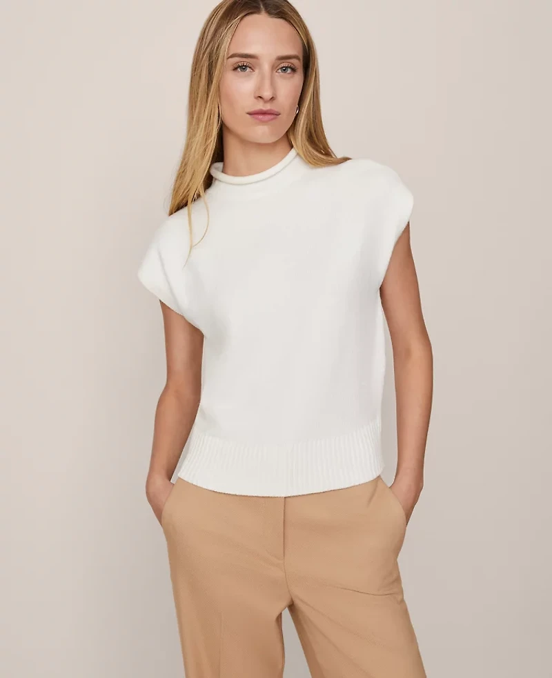 Ann Taylor Roll Neck Sweater Vest Women's