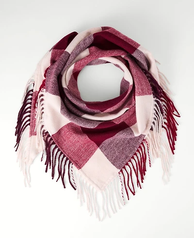 Ann Taylor Oversized Plaid Scarf Poised Plum Women's