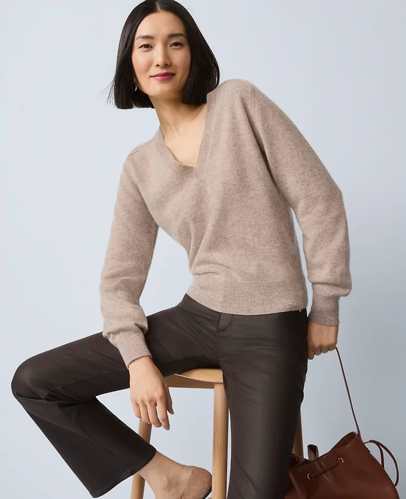 Ann Taylor Cashmere V-Neck Sweater Women's