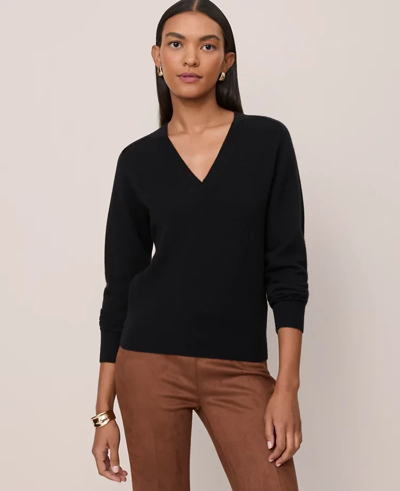 Ann Taylor Cashmere V-Neck Sweater Women's